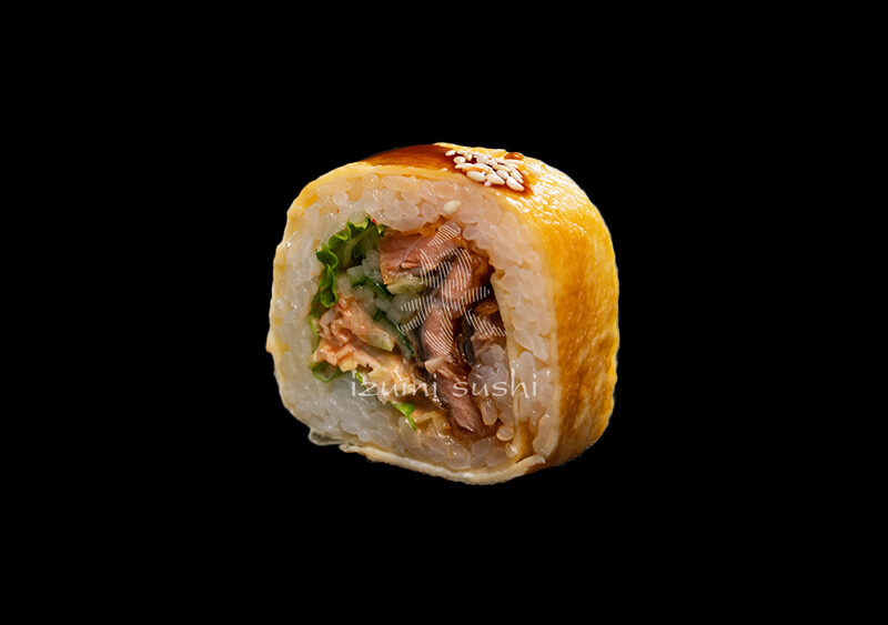 PIECZONE MAKI – IZUMI DATE MAKI – MAKI Z PIECZONYM ŁOSOSIEM ZAWIJANE W OMLET – 12 SZT.